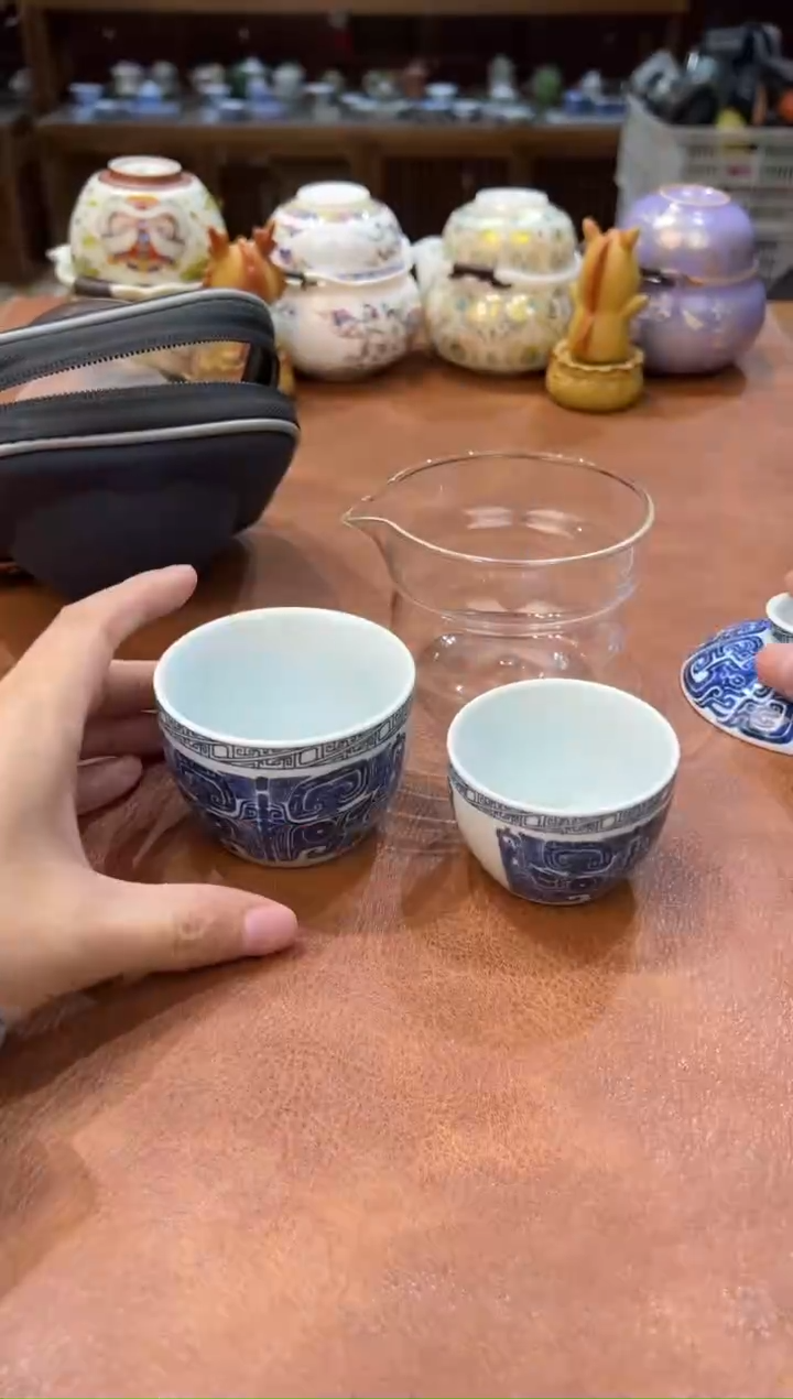 真的很便宜会开片的旅行茶具