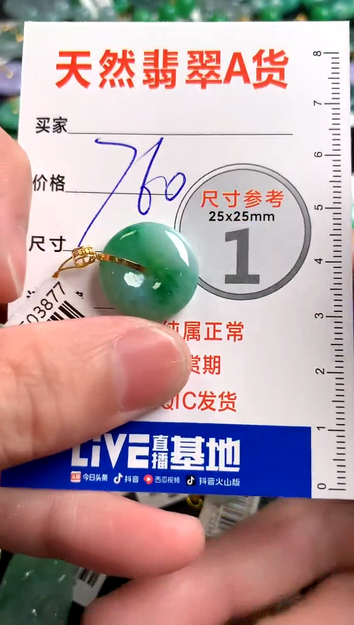 【闪购商品】翡翠颈饰18K金镶嵌0849751797