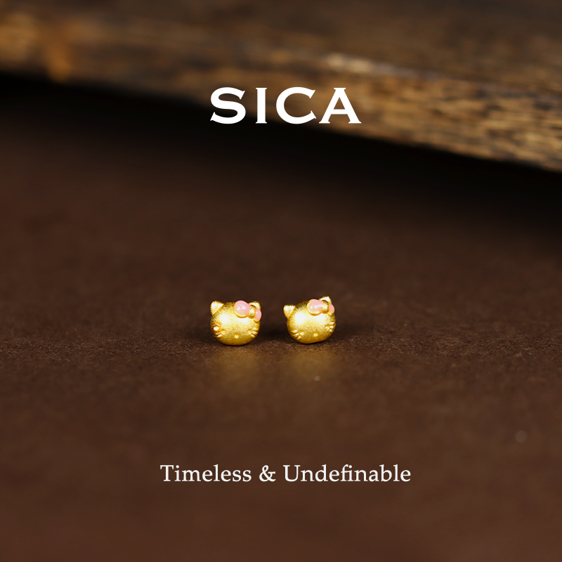 纯铜耳饰 EH183【甜心可爱】意大利设计师款可爱小猫耳钉