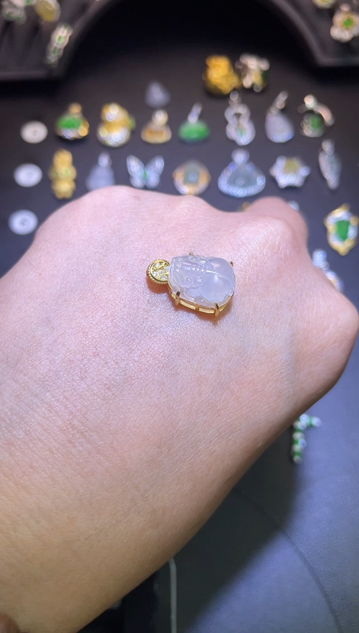 吊坠(不含链)银S925镶嵌翡翠1