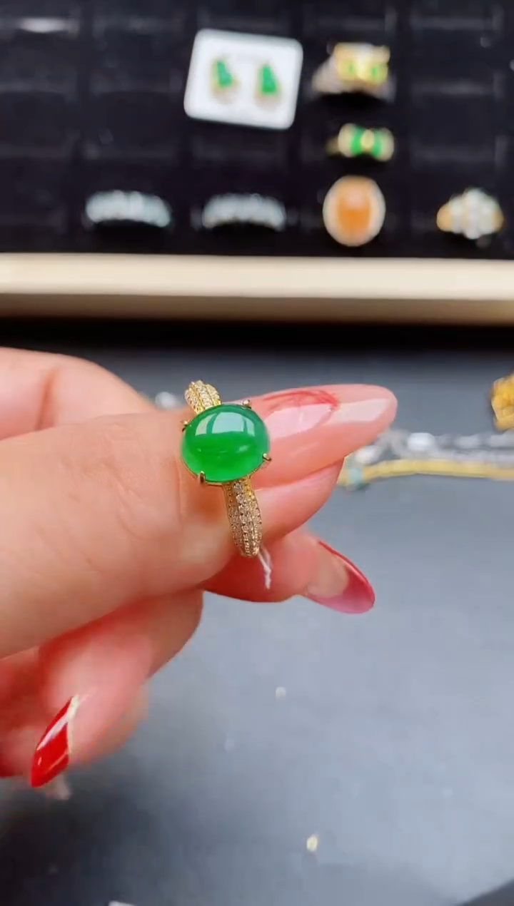 【闪购商品】翡翠戒指银S925镶嵌5080501