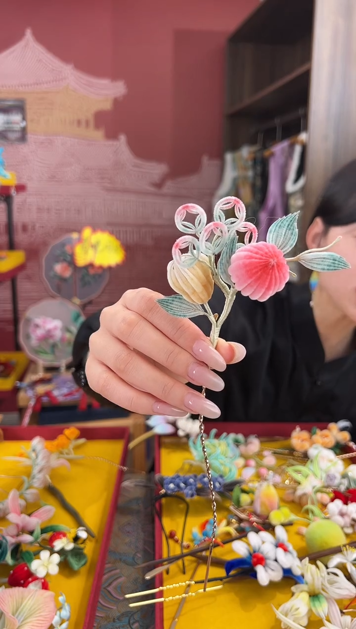 【闪购商品】刺绣非遗绒花（发饰）