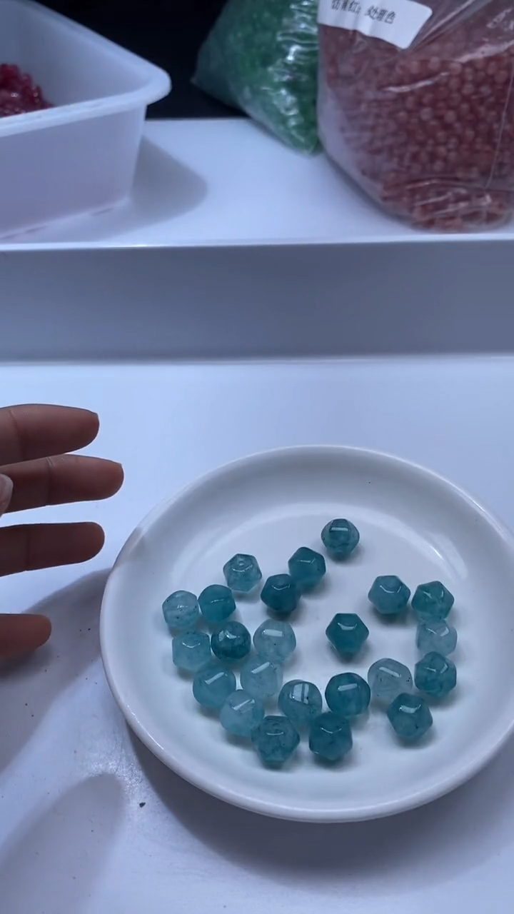 颈饰未镶嵌水晶W3121-蓝色碧玺南瓜10mm*5颗