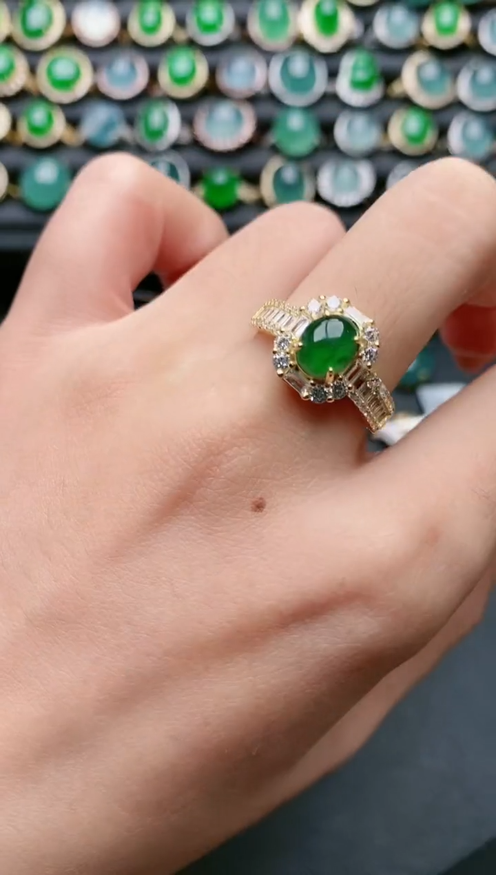 【闪购商品】翡翠戒指银S925镶嵌11111111