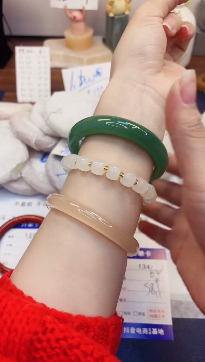 【闪购商品】石英质玉手镯未镶嵌134-东陵玉-圈口58