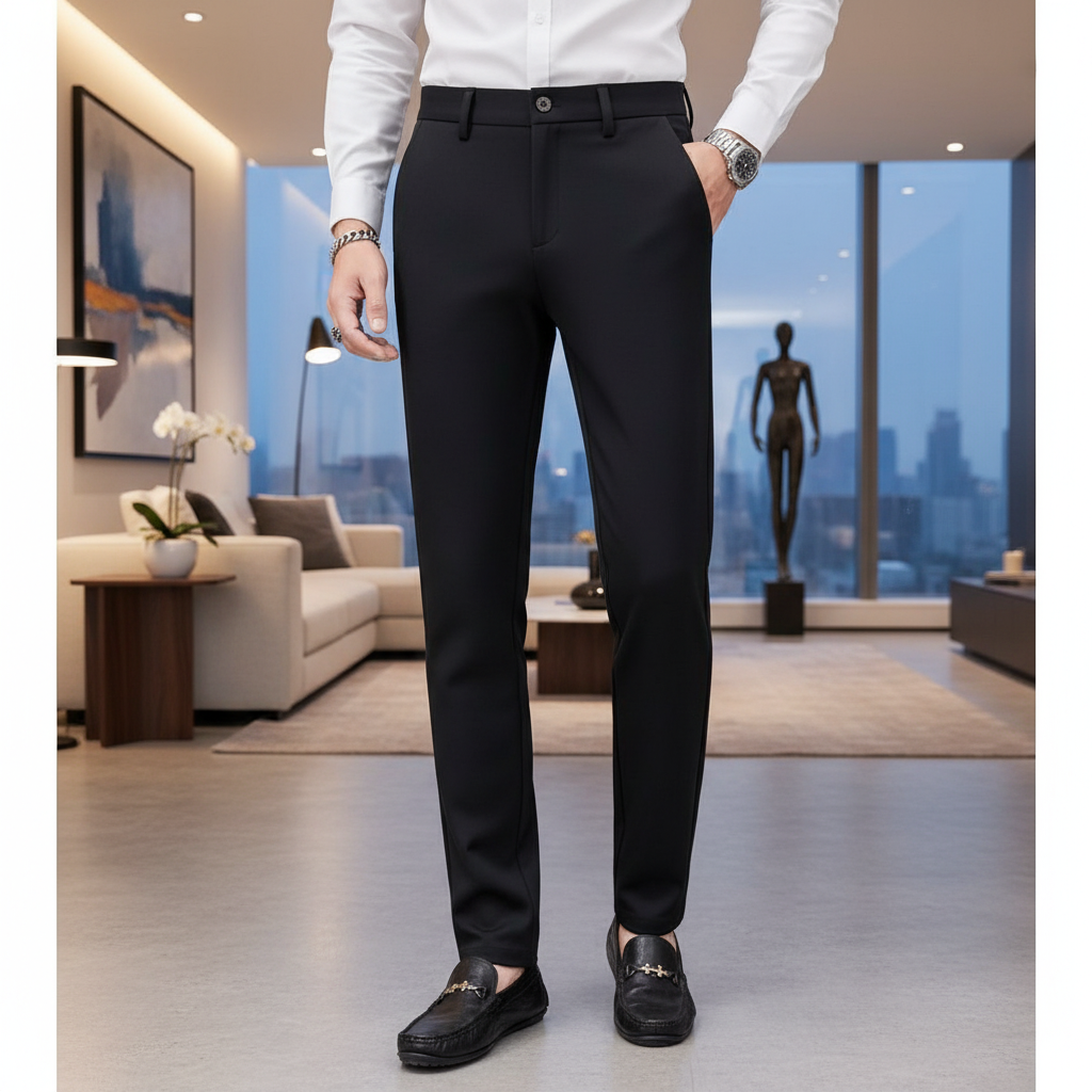 G6355-k十分高弹力商务西裤黑色