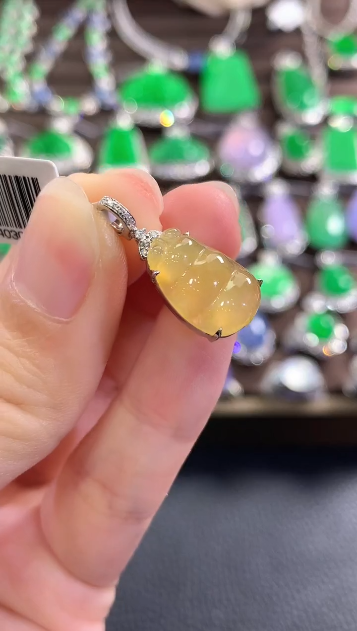 吊坠(不含链)18K金镶嵌翡翠g5 