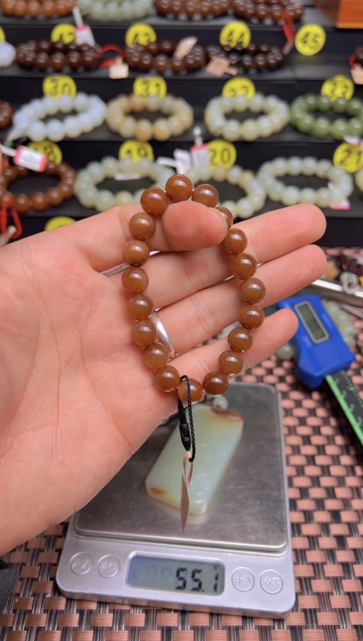 【闪购商品】和田玉手串未镶嵌且末料金山糖卡10手串