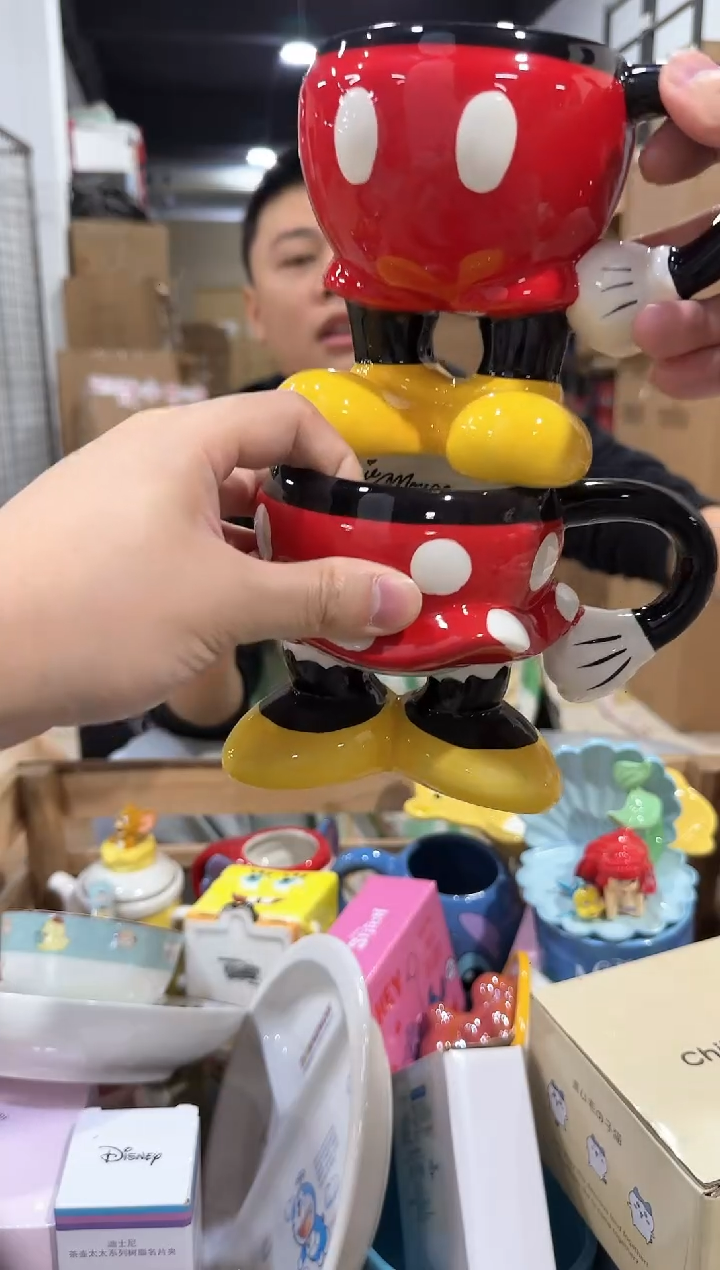 瓷片B款米奇米妮半身对杯