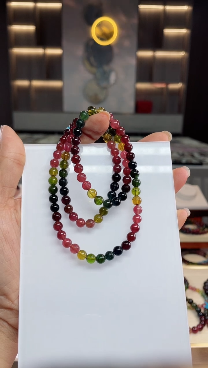 【闪购商品】碧玺三圈手串未镶嵌（多样性发一条）Q   