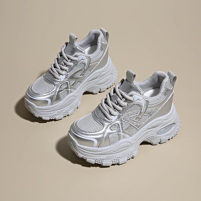 老爹鞋女鞋秋季新款透气网面鞋子女韩版百搭厚底增高休闲运动鞋女