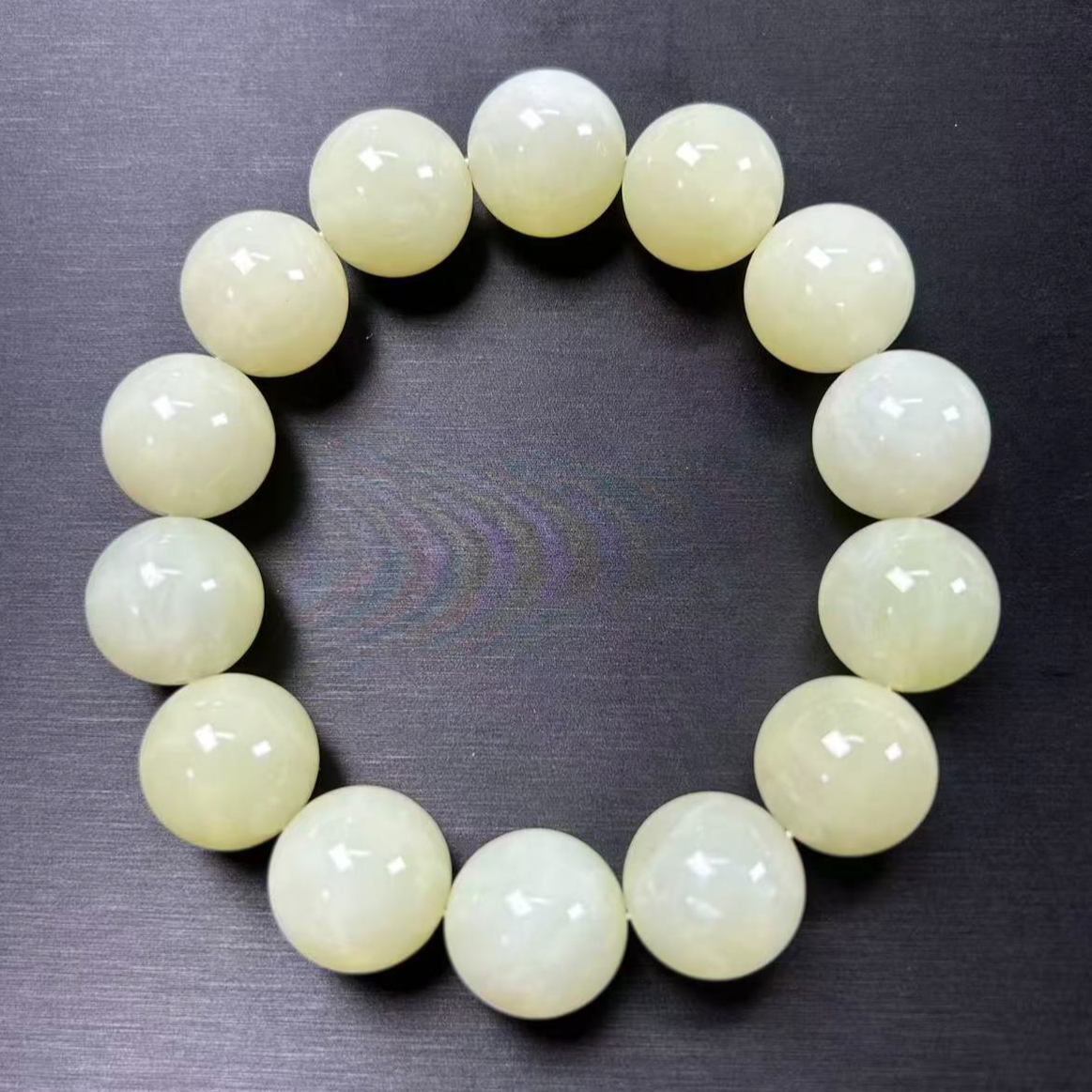 中国四大名玉岫岩玉圆枣绿卡16精美单圈手串（多样性发货一个）F40