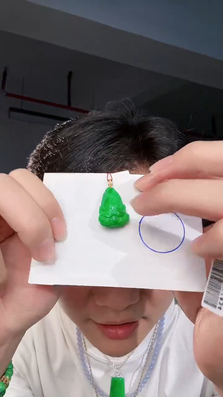 【闪购商品】翡翠颈饰18K金镶嵌缅料A货翡翠/支持复检/一件