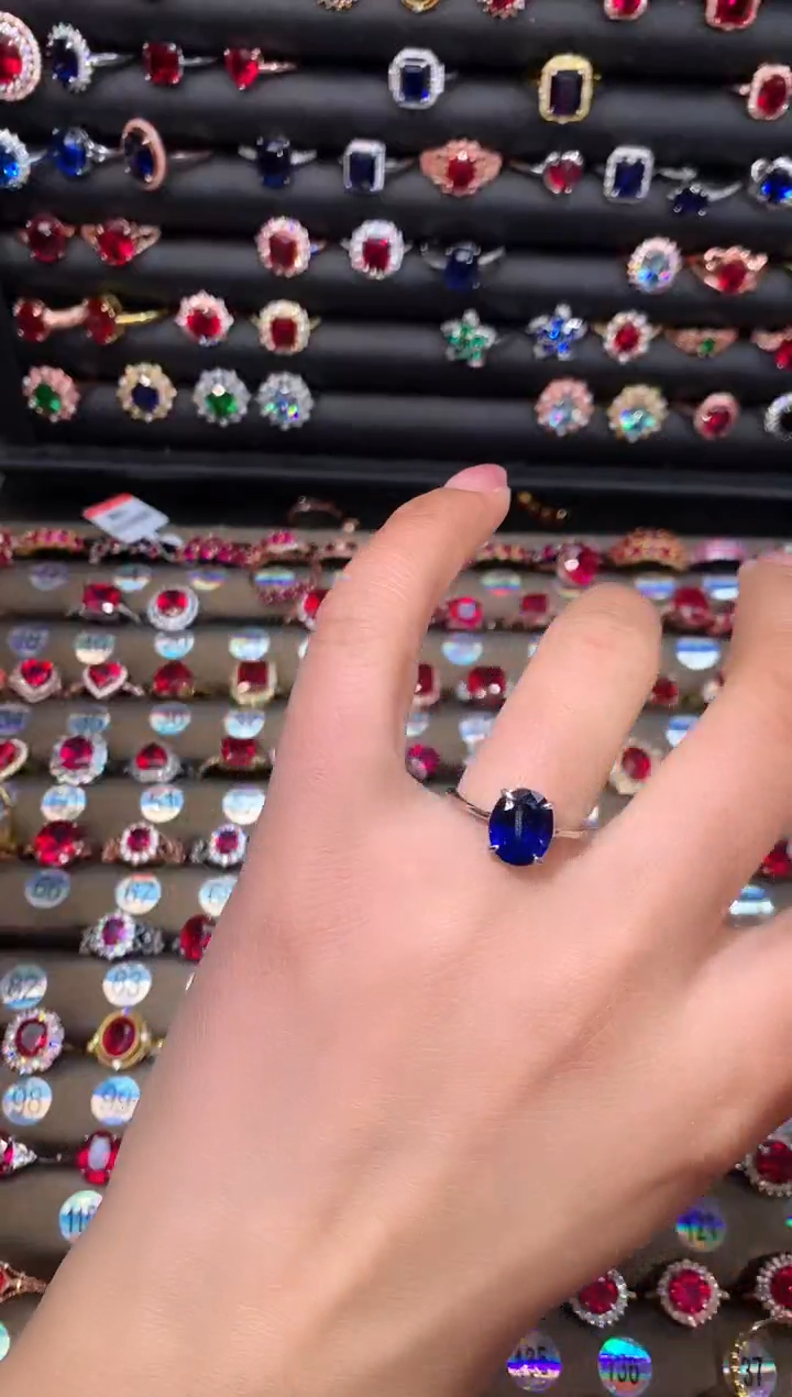 【闪购商品】蓝宝石戒指银S925镶嵌810