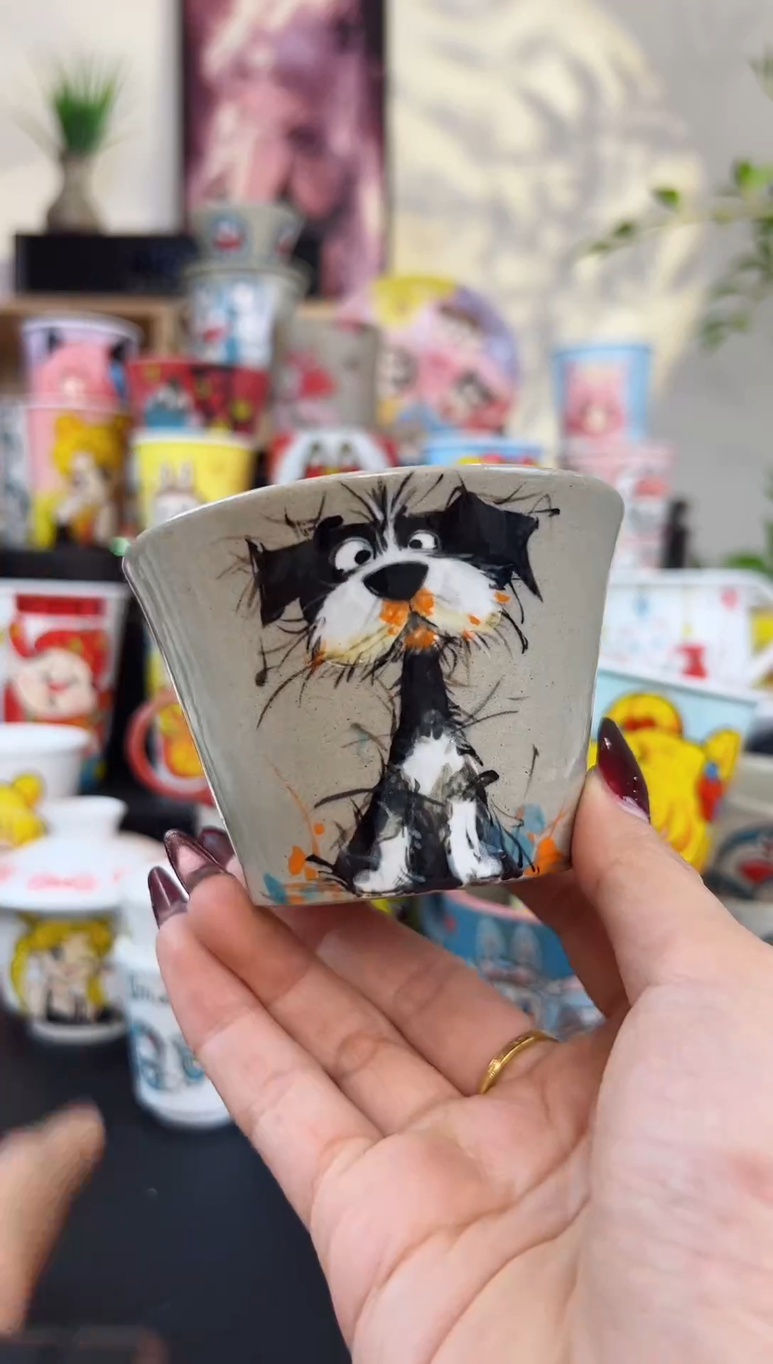 【闪购商品】摆件笙笙漫 手工手绘陶瓷杯杯