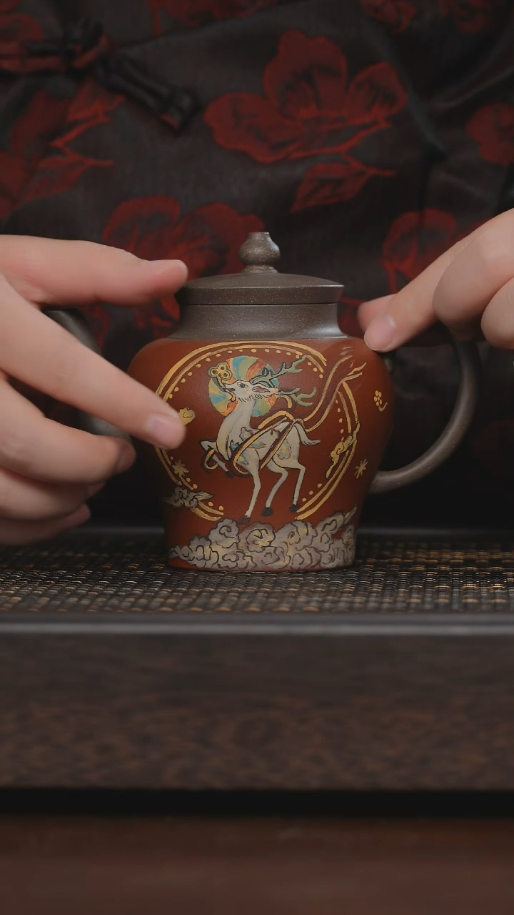 【闪购商品】紫砂茶杯非遗茶器-九色鹿宫灯