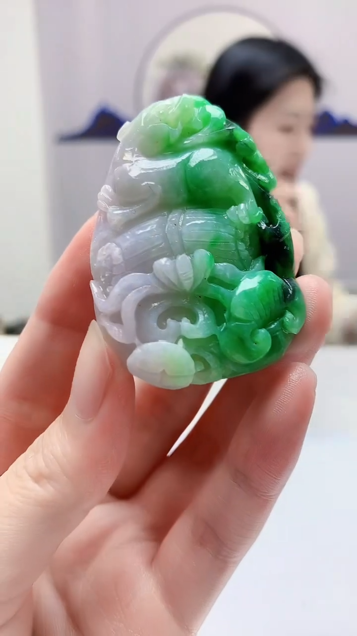 【闪购商品】定制翡翠未镶嵌0405zm-毛货挂件37