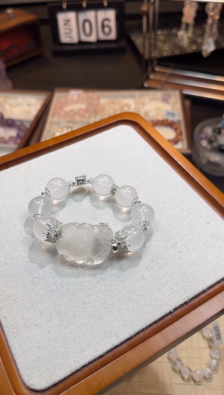 烟晶手链银S925镶嵌天然水晶 多样性发货其一