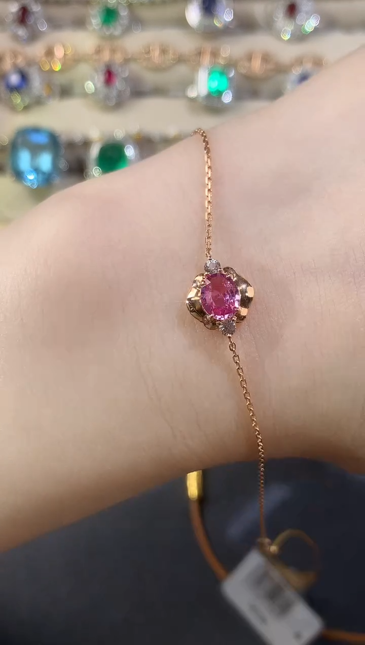 手链彩色蓝宝石18K金镶嵌D502|4980