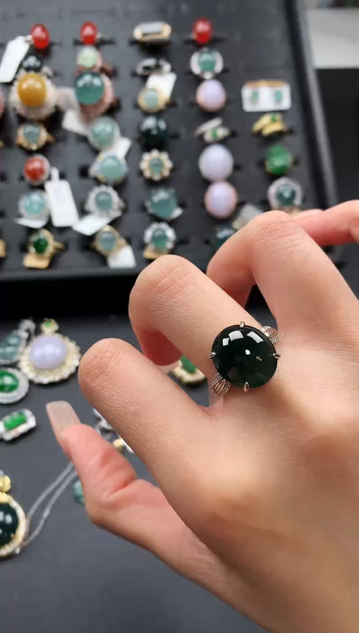 【闪购商品】翡翠戒指银S925镶嵌547547654