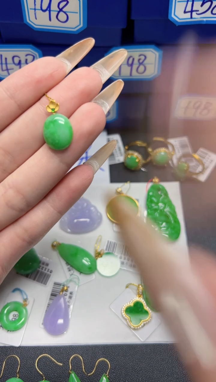 【闪购商品】翡翠颈饰18K金镶嵌Y缅料A货/支持复检/一件