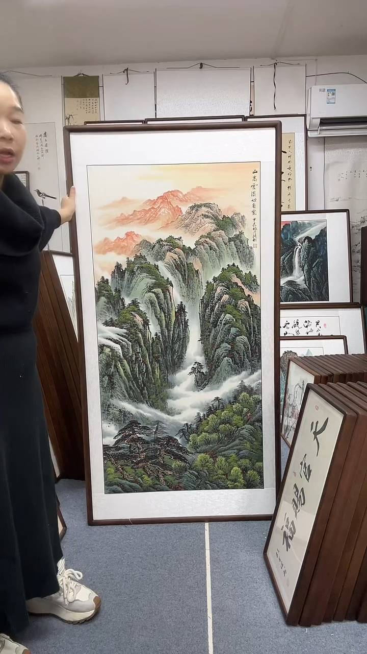 国画尺寸83*1mi63实木画框京东包邮手绘