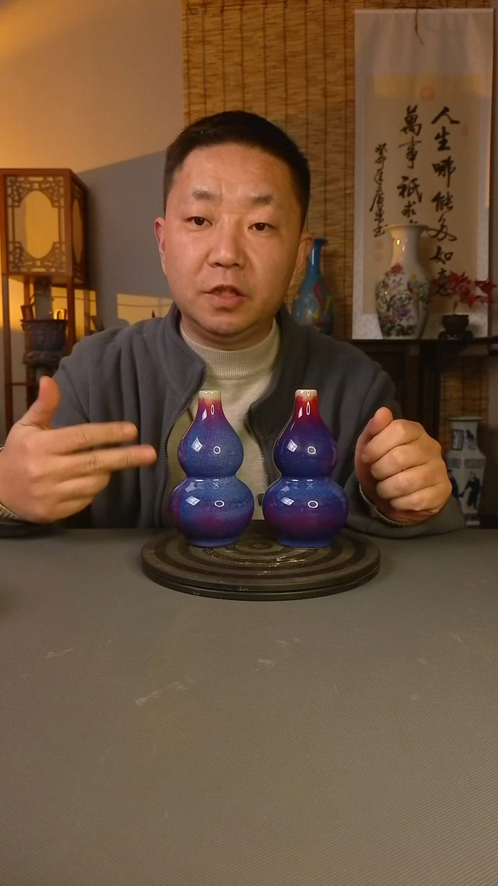 摆件复古风格瓷器一对