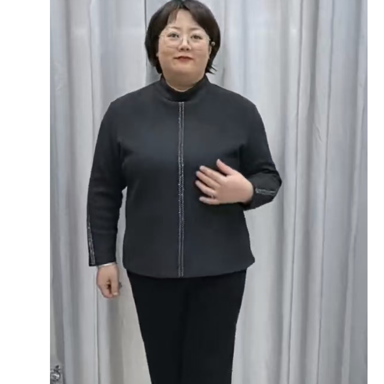 时尚一条钻加绒卫衣088