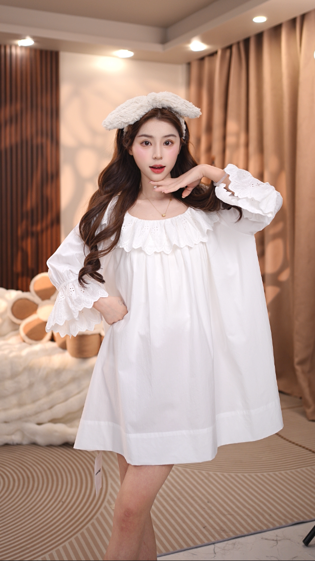 【白栀】春季新款公主风纯棉甜美春秋款家居服睡衣