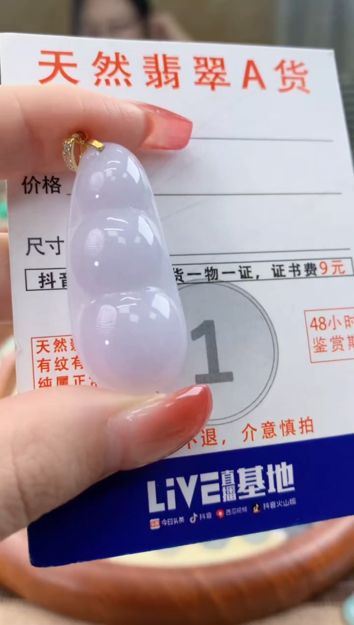 颈饰未镶嵌翡翠 天然A货翡翠挂件