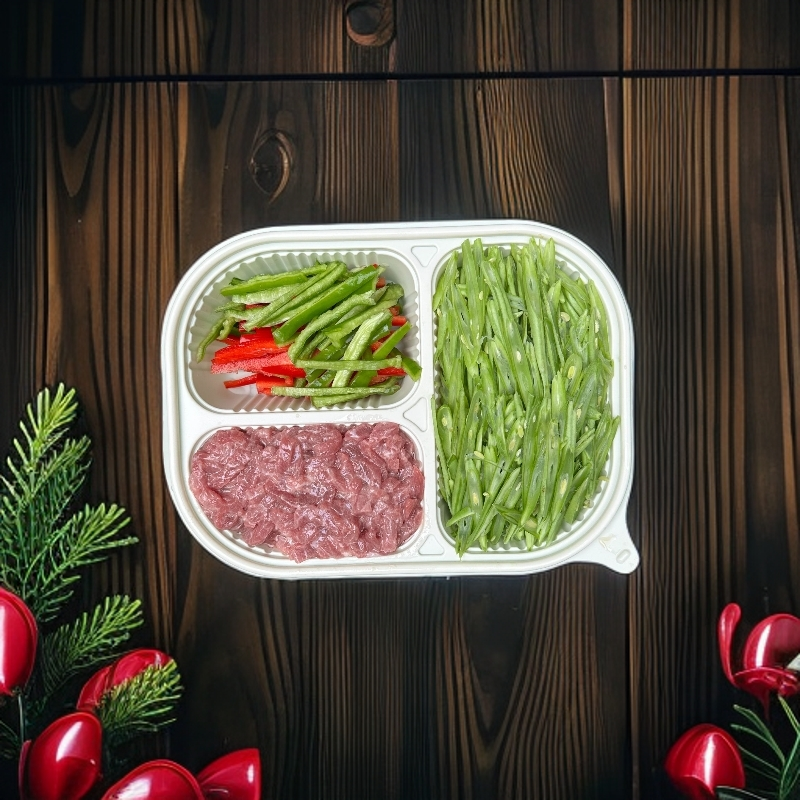 四季豆牛肉丝（鲜牛肉约130-26g）牛肉同城配鲜黄牛肉
