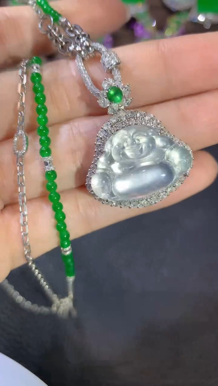 【闪购商品】翡翠吊坠(不含链)18K金镶嵌D61