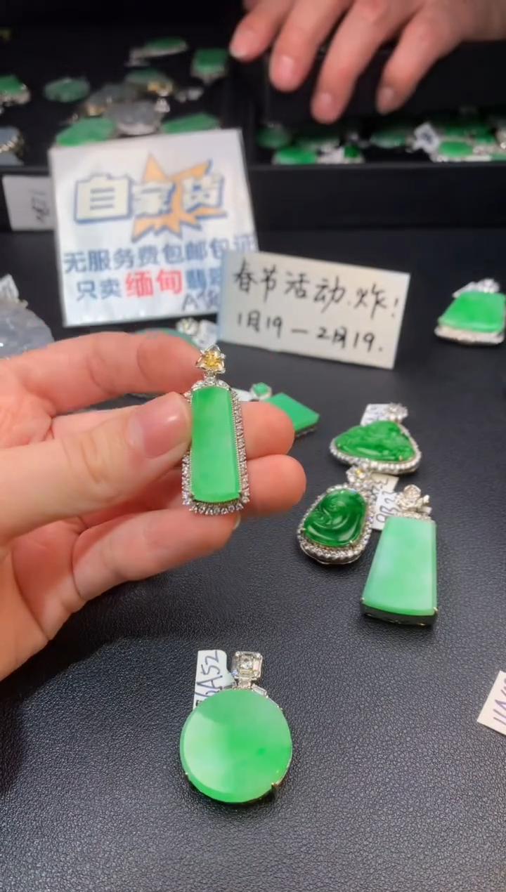 【闪购商品】翡翠颈饰银S925镶嵌翡翠1