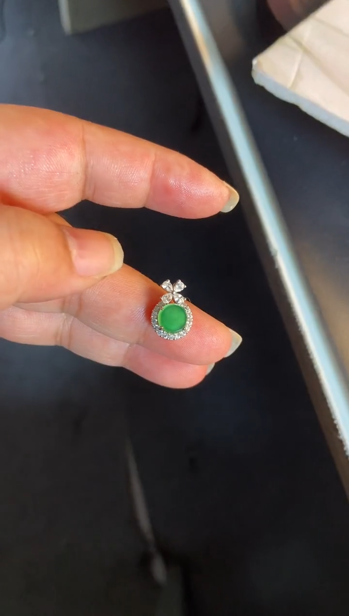 吊坠(不含链)银S925镶嵌翡翠1