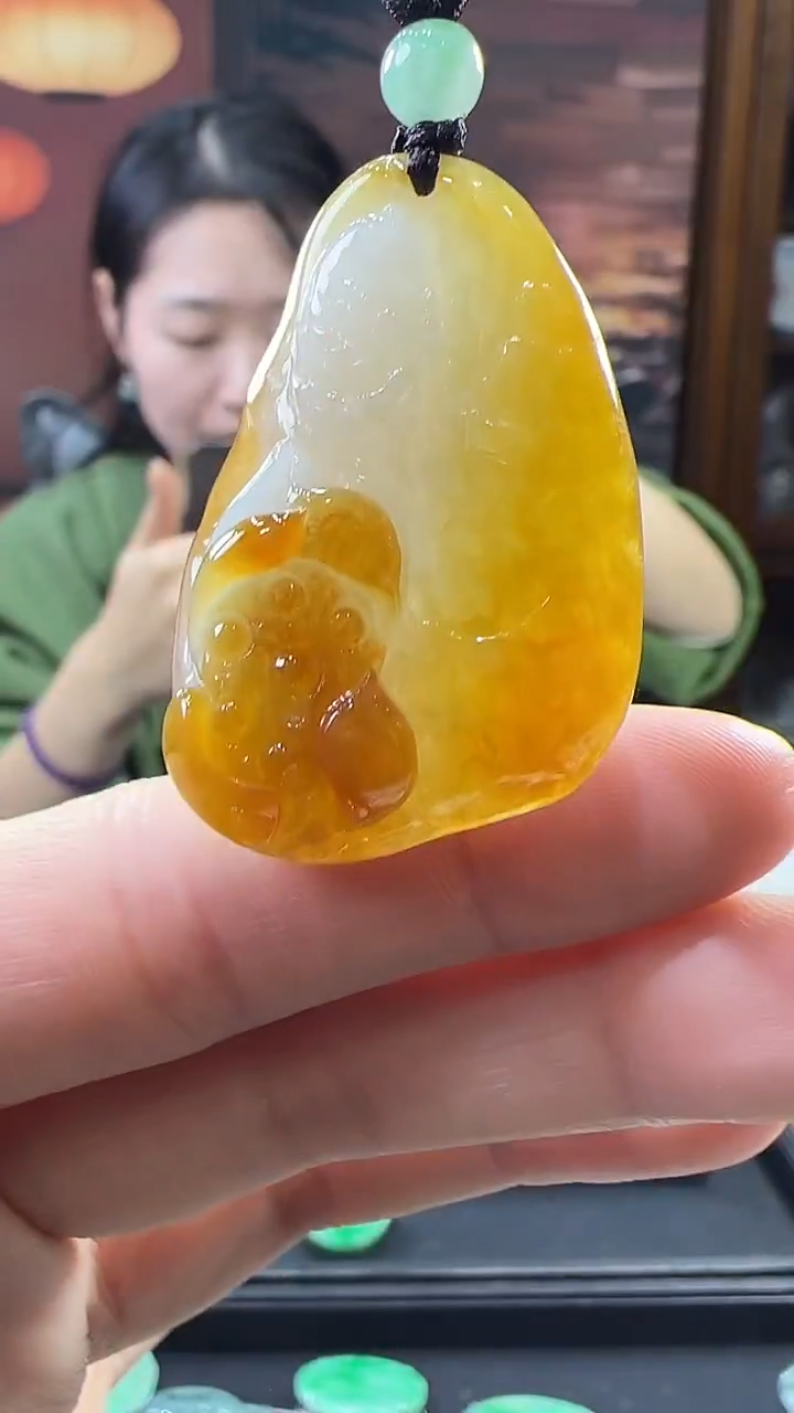 未镶嵌挂件翡翠荷叶鱼