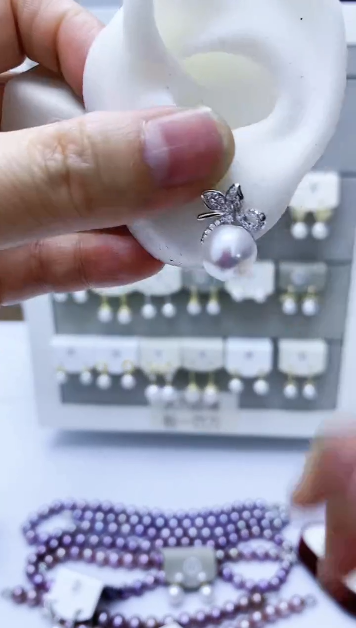 【闪购商品】淡水珍珠耳饰银S925镶嵌187