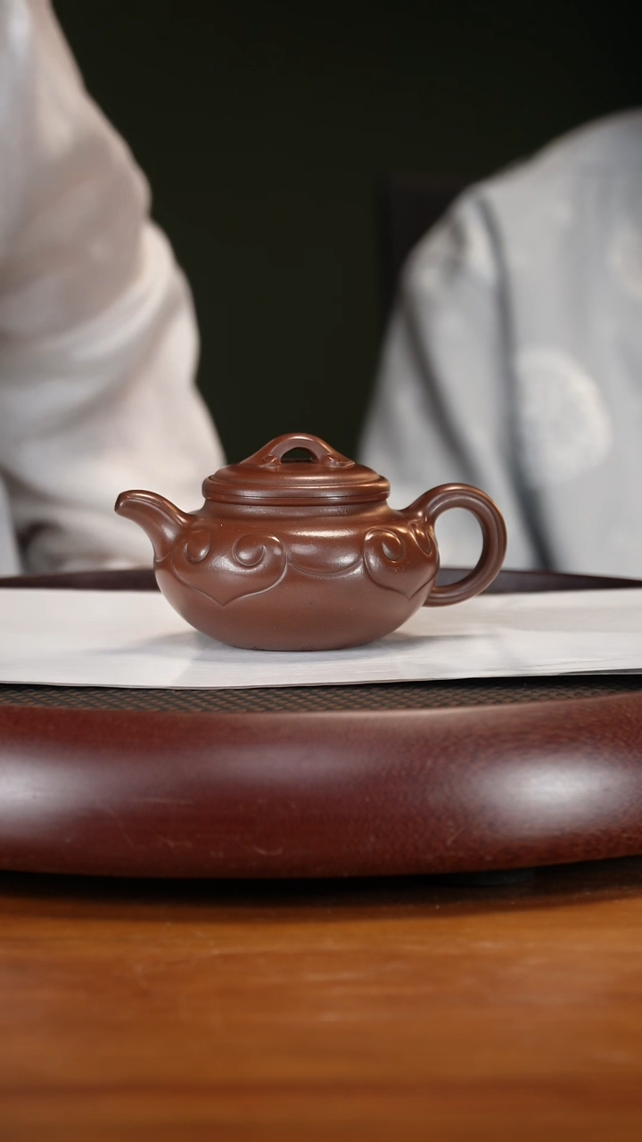 茶壶紫砂32GSZ小 仿古如意 老紫泥200cc·
