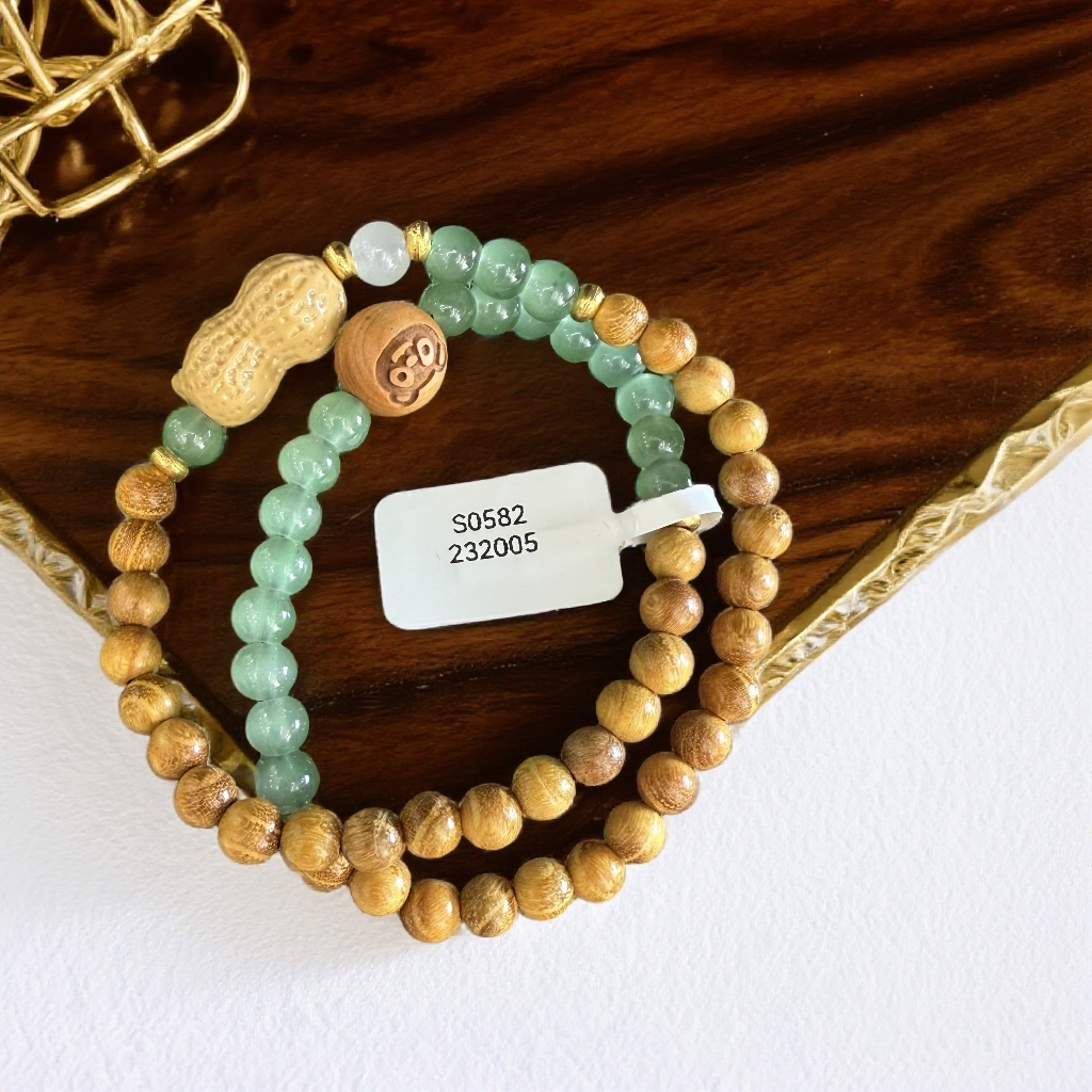 S0582黄金檀双圈手串无礼盒