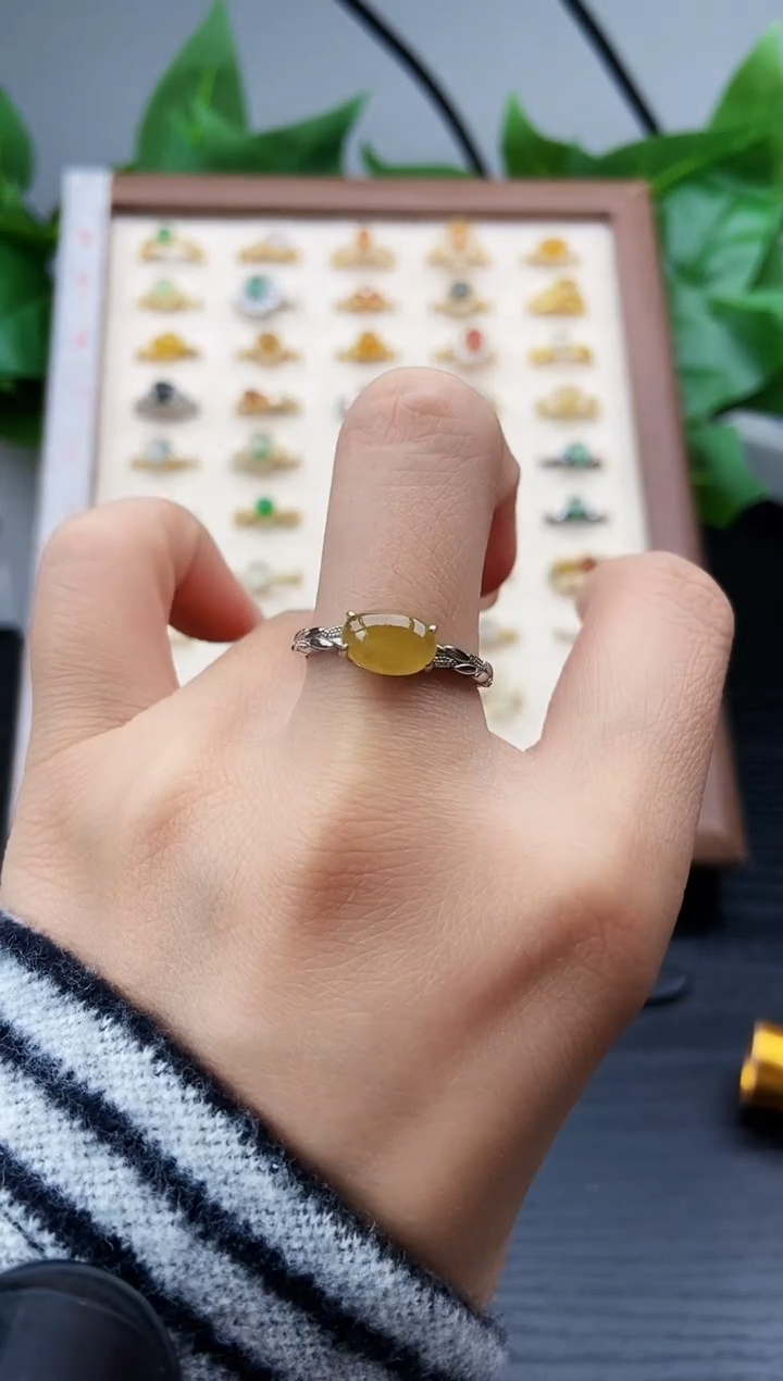 银S925镶嵌戒指翡翠12