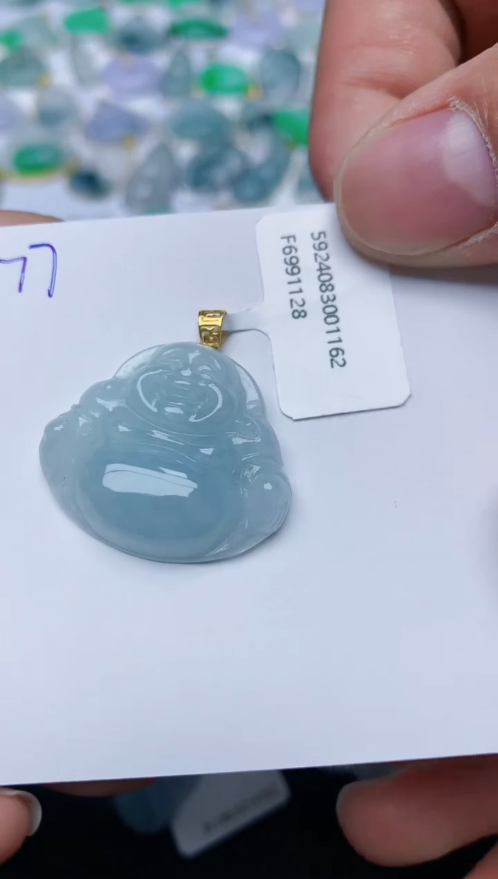 【闪购商品】翡翠颈饰18K金镶嵌天然翡翠A货    77