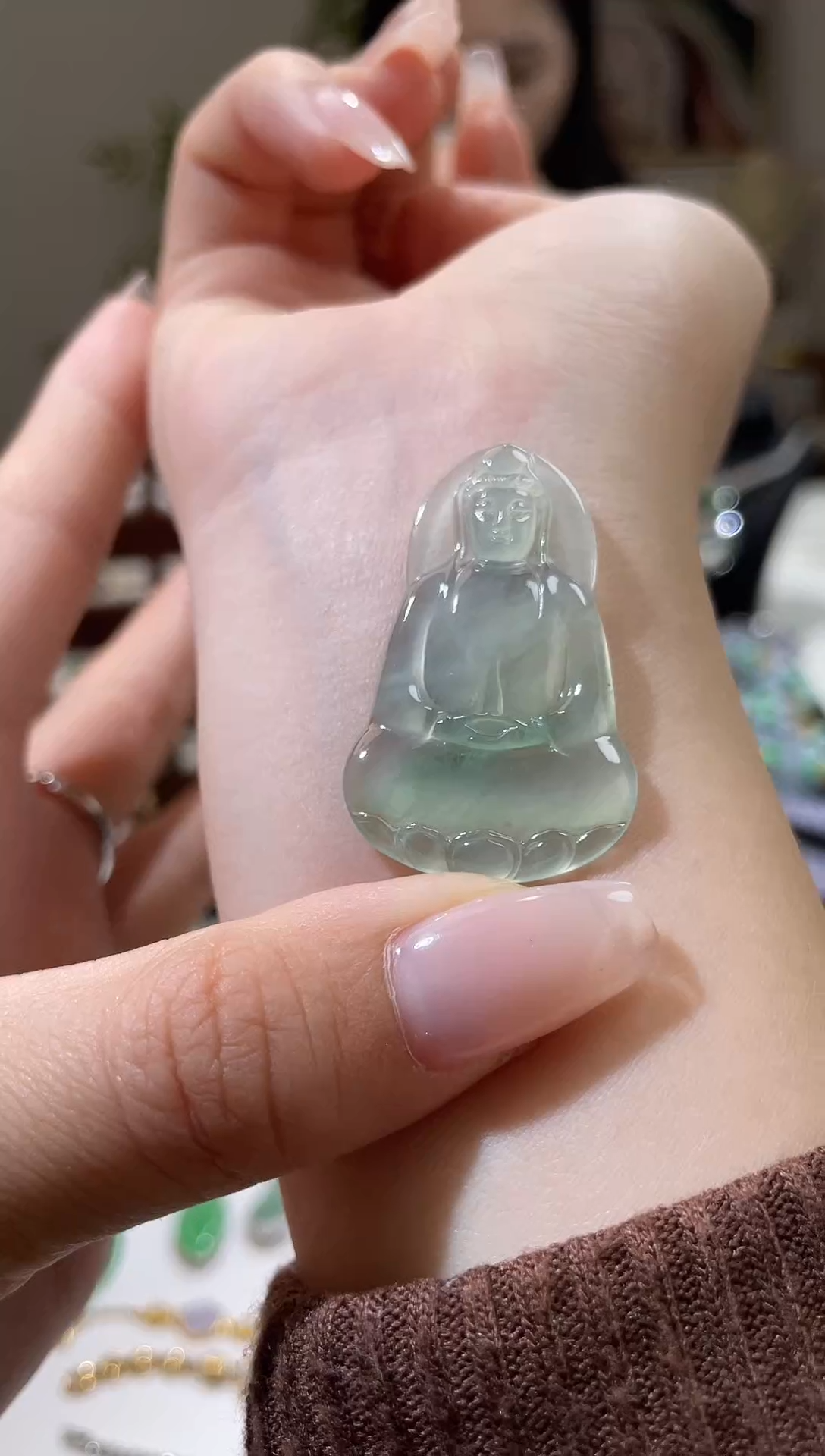 吊坠(不含链)未镶嵌翡翠观音