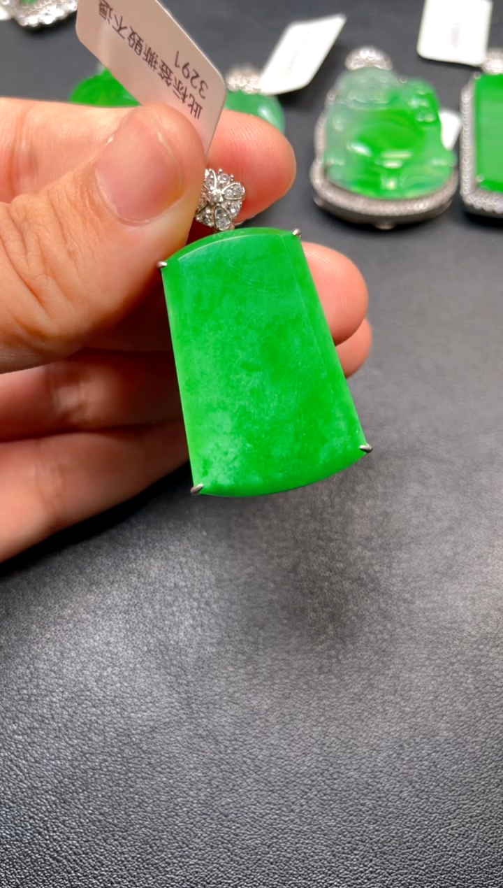 吊坠(不含链)银S925镶嵌翡翠吊坠