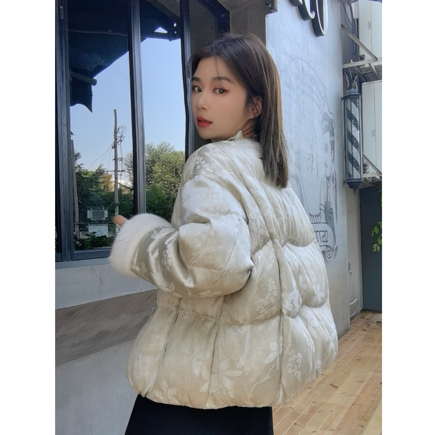 大胡子25年新款新中式国风加绒厚款白鹅绒羽绒服85586