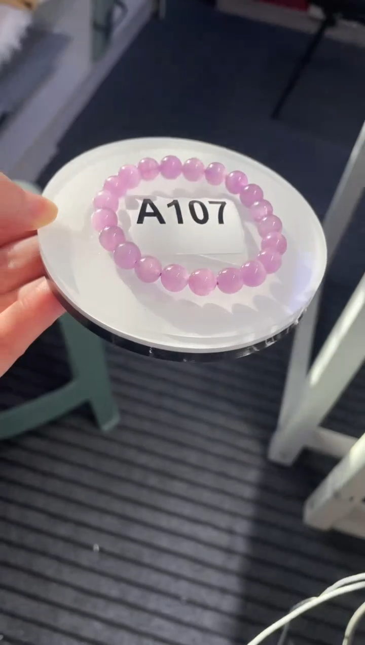 未镶嵌锂辉石手链A107 紫锂辉 9