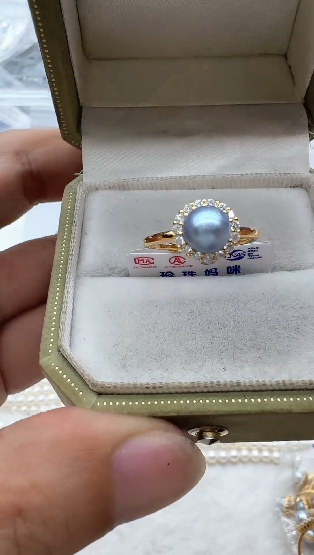 【闪购商品】海水珍珠戒指银S925镶嵌非基地发货不带证书