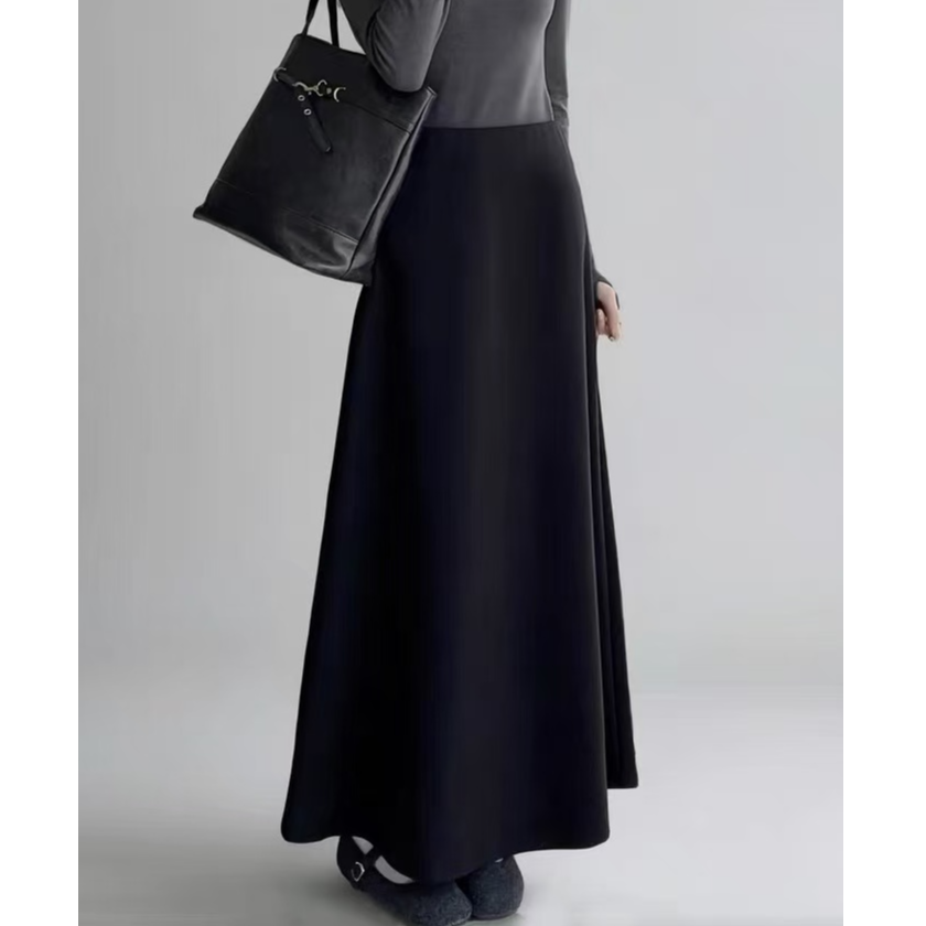 重磅加厚羊毛裙！原创加长半裙女简约百搭保暖毛呢半身裙A型长裙