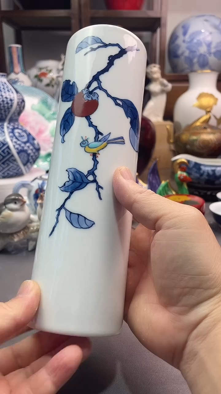 瓷片柿右卫门挂壁花器