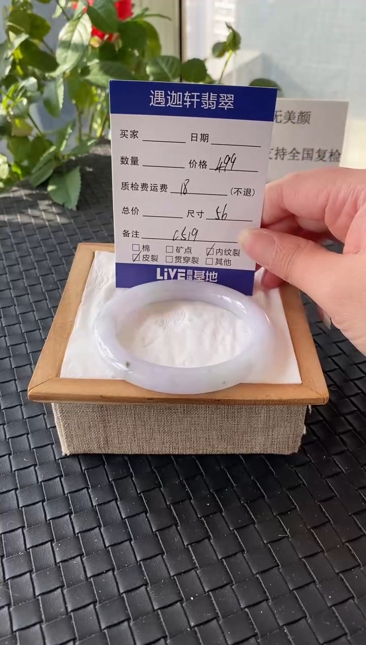 未镶嵌手镯翡翠56.3圈口 C519编码