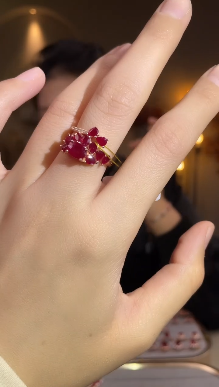 银S925镶嵌手饰红宝石手饰