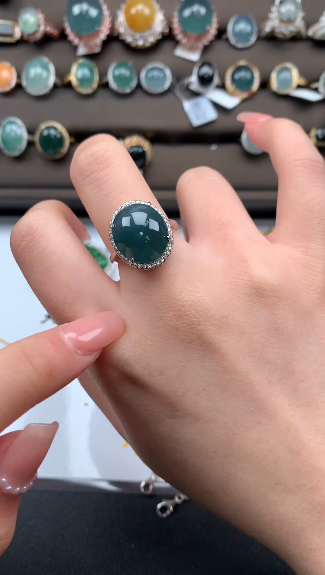 【闪购商品】翡翠戒指银S925镶嵌5214